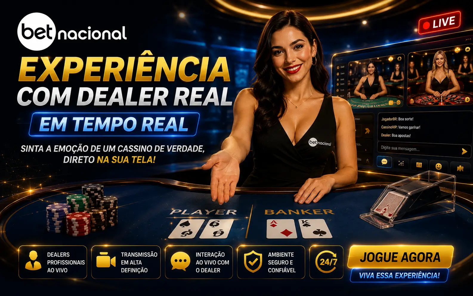 Cassino ao vivo com dealer real
